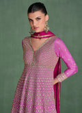 Purple Ombré Traditional Embroidery Festive Anarkali Dress