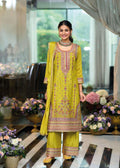 Mustard yellow multi embroidery palazzo suit