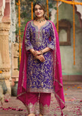 Purple And Magenta Embroidered Salwar Suit