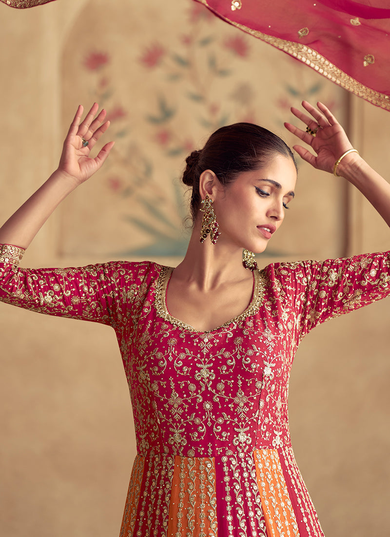 Bridal Red Traditional Embroidery Festive Anarkali