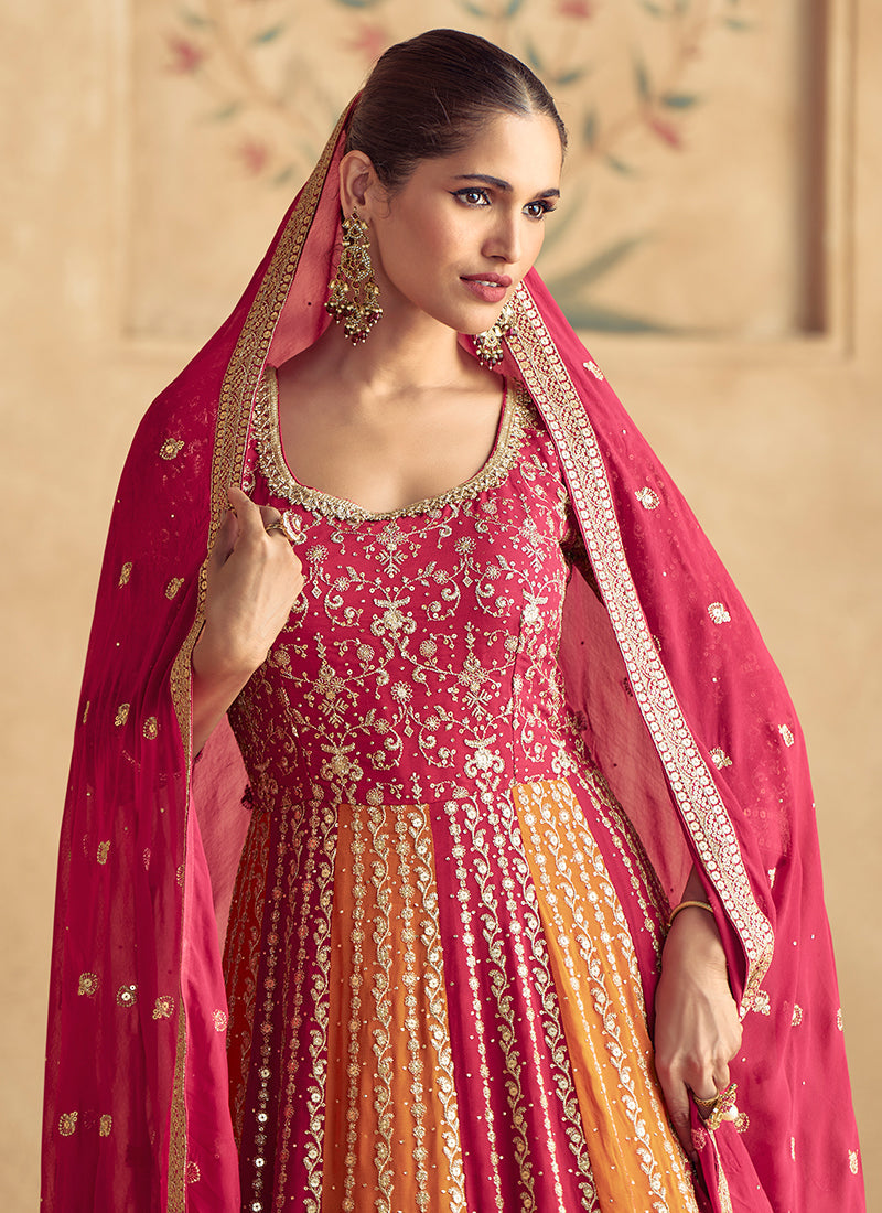 Bridal Red Traditional Embroidery Festive Anarkali