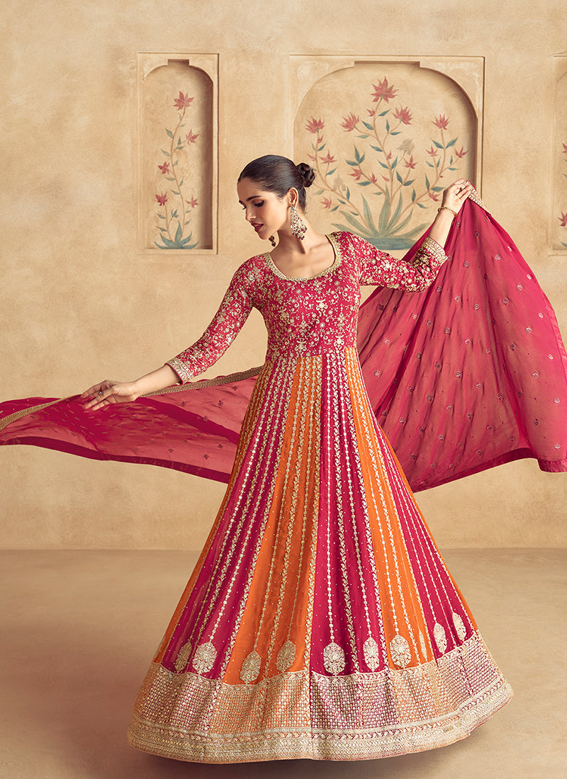 Bridal Red Traditional Embroidery Festive Anarkali