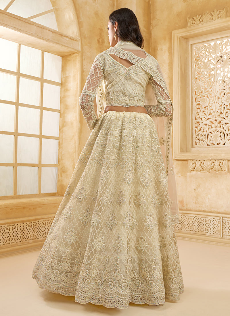 Off White Embroidered Lehenga Choli