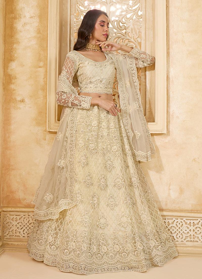 Off White Embroidered Lehenga Choli