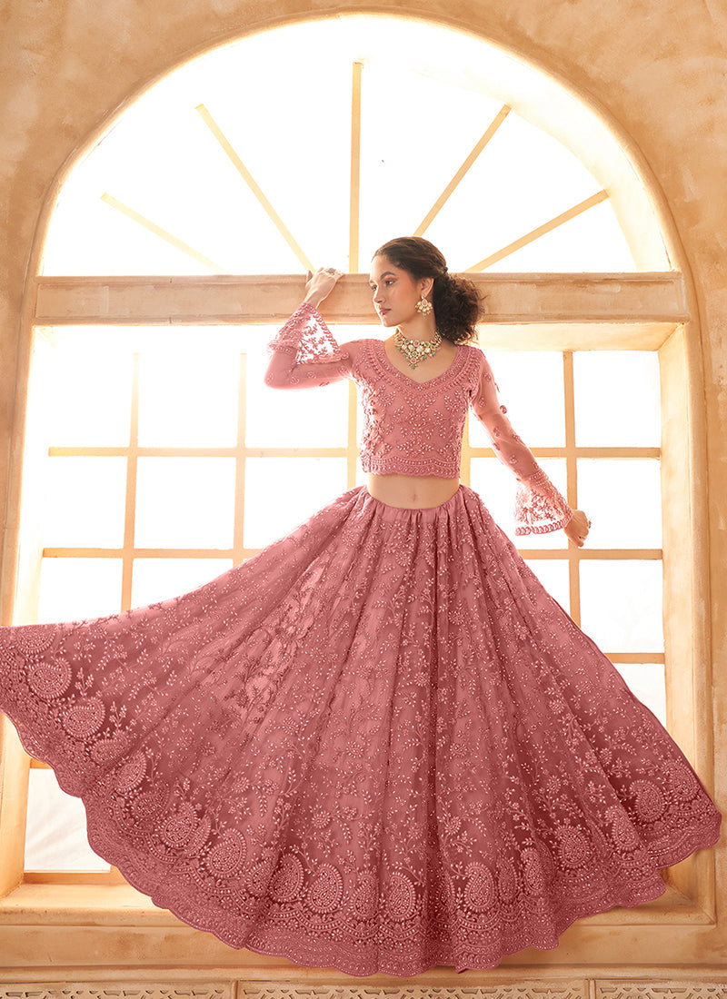 Blush Pink Embroidered Lehenga Choli