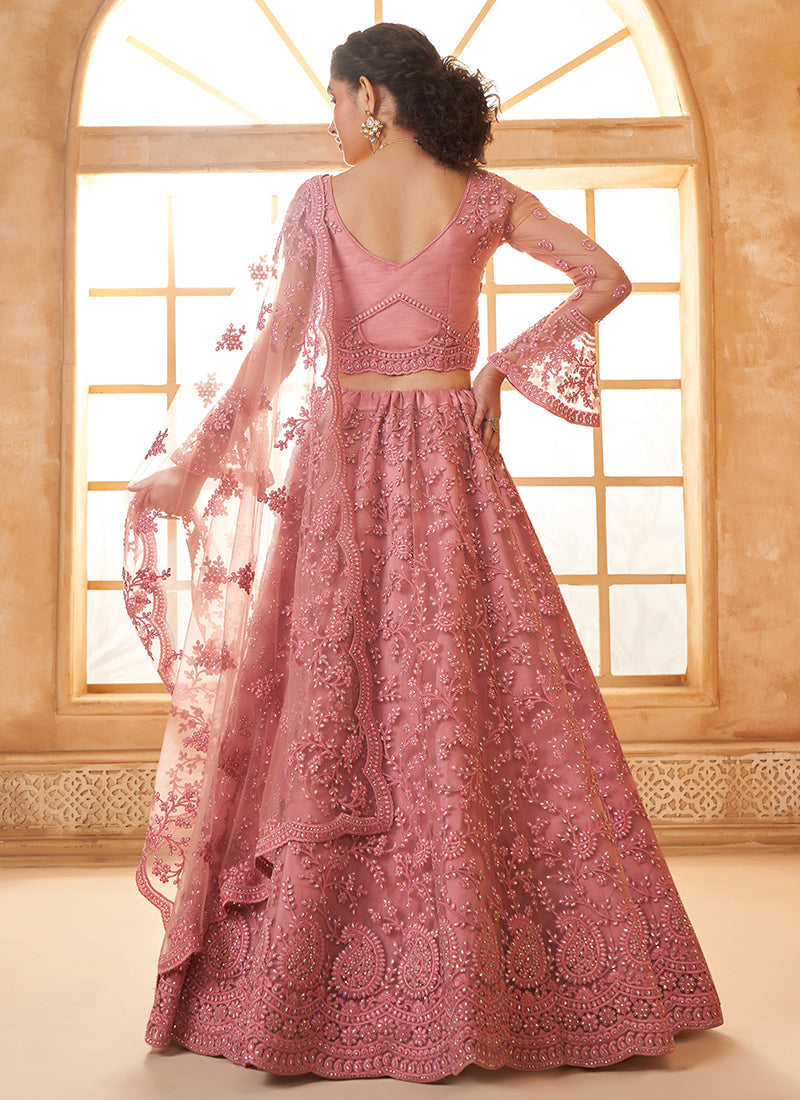 Blush Pink Embroidered Lehenga Choli