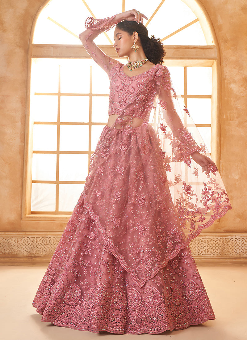 Blush Pink Embroidered Lehenga Choli