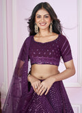 Deep Purple Sequence Embroidery Traditional Festive Lehenga Choli