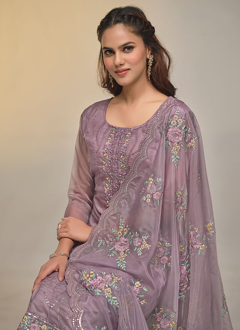 Purple Multi Embroidery Pakistani Salwar Kameez Suit