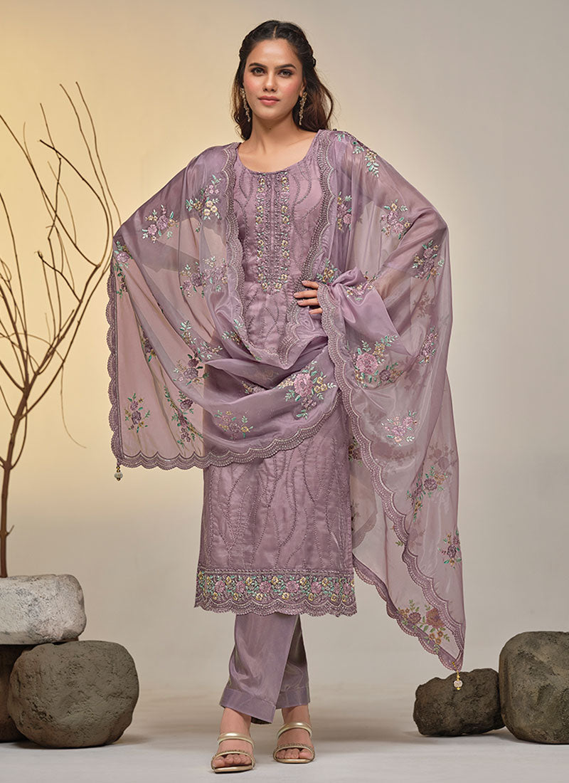 Purple Multi Embroidery Pakistani Salwar Kameez Suit