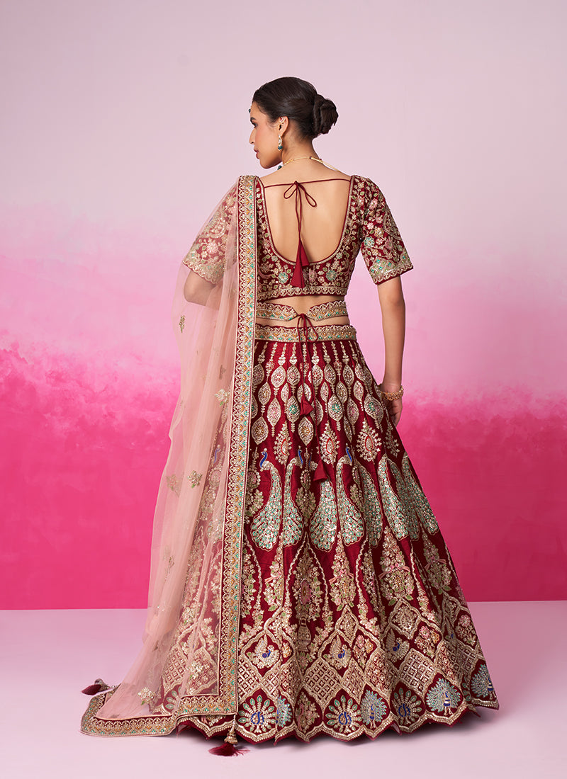 Bridal Red And Gold Embroidered Bridal Lehenga Choli