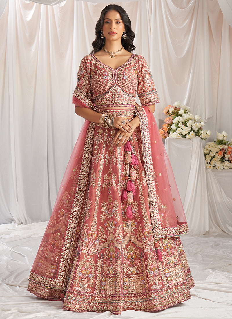 wedding lehenga - pink weding lehenga - wedding lehenga collection - wedding lehengas - bridal wedding lehenga