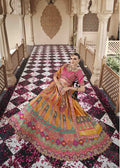 Attractive Pink Dazzling Zarkan Banarasi Silk Lehenga