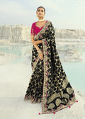 Black Pure Viscose Cut-Dana Silk Saree