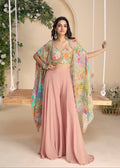 Buy Blush pink Digital printed Cape Style Sharara Set