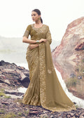 Brown Jacquard Silk Saree