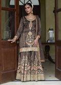 Brown Regal Simar Silk Palazzo Suit..