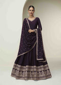 Deep Violet Opulent Silk Georgette Gown