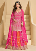 Buy Fuchsia Pink Embroidered Lehenga Kurti