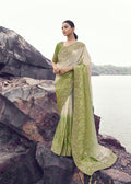 buy Green Jacquard Silk wedding Saree