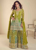 Green Real Chinon Palazzo Suit