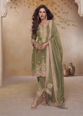 Green Simar Silk Embroidered Salwar Suit