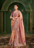 Light Copper Georgette Silk Designer Saree