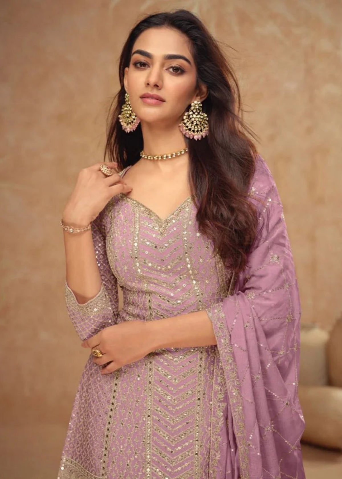 Light Pink Designer Wedding Sharara Suit 