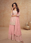 Buy Light Pink Embroidery Sharara Suit