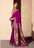 Magenta Crape Georgette Zari Saree