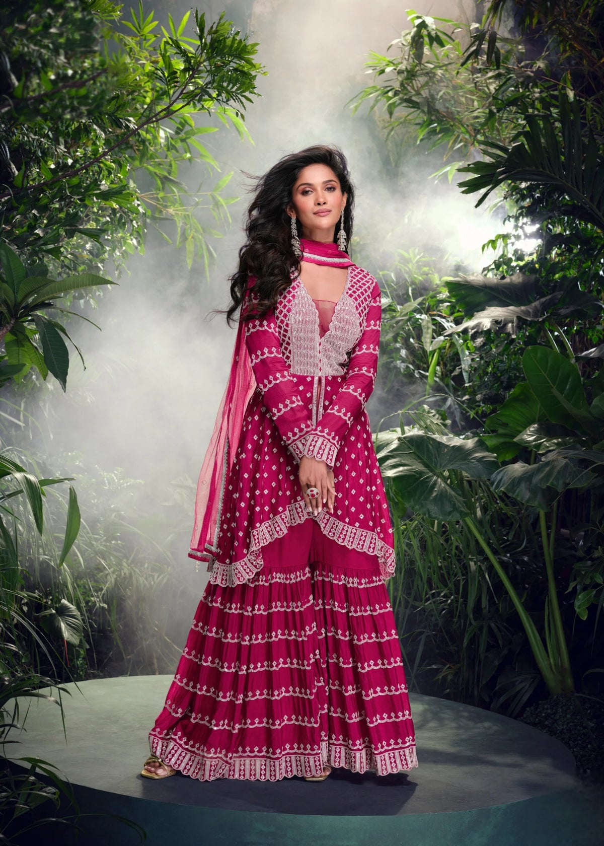 Buy Now magenta Gharara Eid suit at variyav