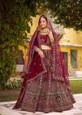 Maroon Magnificent Embroidered Traditional Bridal Lehengaa