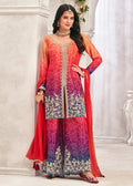 Buy Orange And Purple Ombre Palazzo Suit