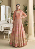 Orange Elegant Georgette Embroidered Gown
