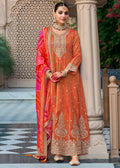 Buy Orange Embroidered Anarkali suit