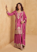Buy Pink Embroidered Palazzo Suit