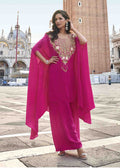 Pink French Crepe Silk Palazzo Suit
