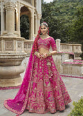 Pink Grace Embroidered Bridal Silk Lehenga.