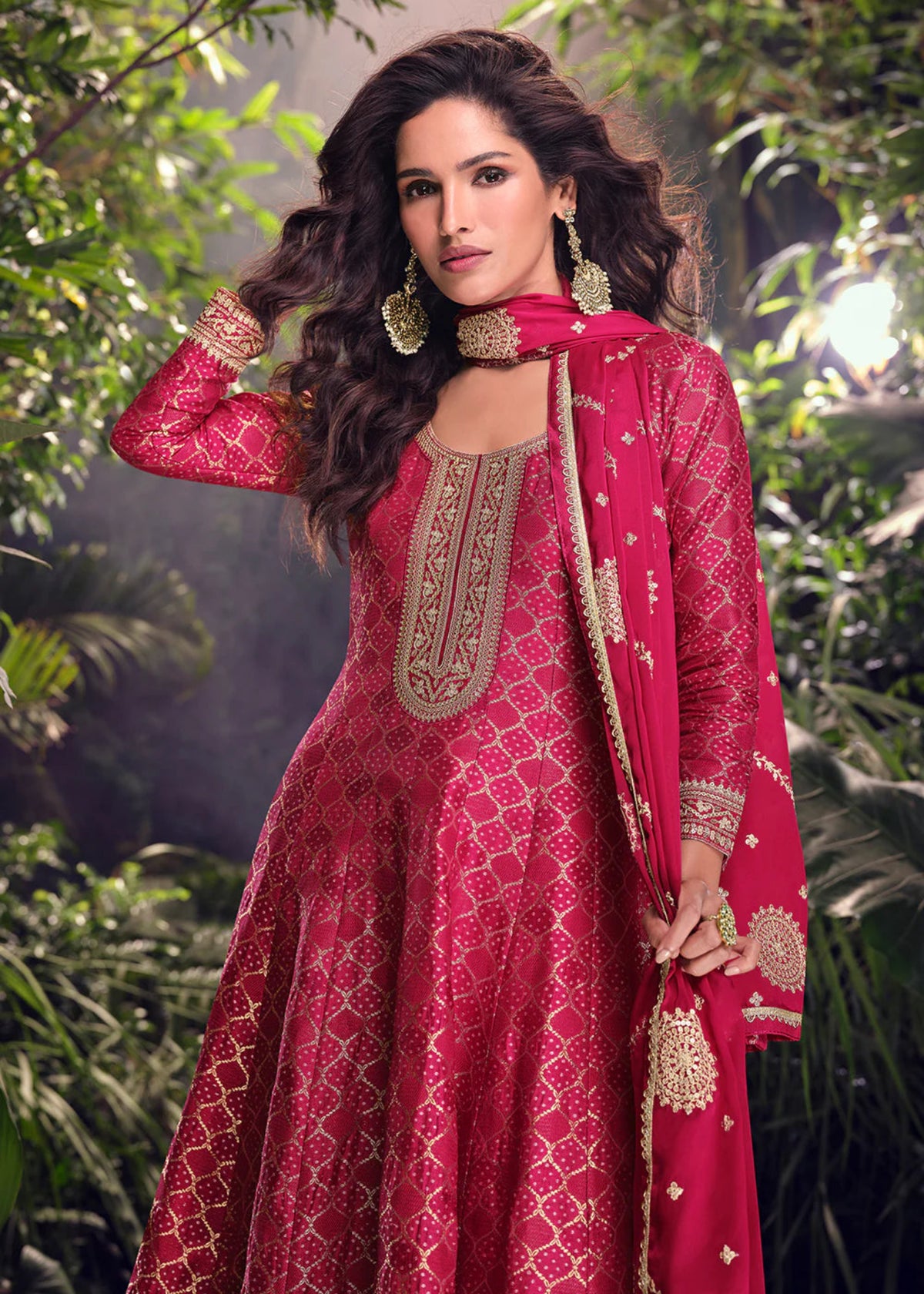 Pink Silk Wedding Palazzo Suit 