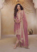Pink Simar Silk Embroidered Salwar Suit