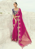Pink Viscose Cut-Dana Silk Saree