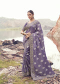 Purple Jacquard Silk Saree