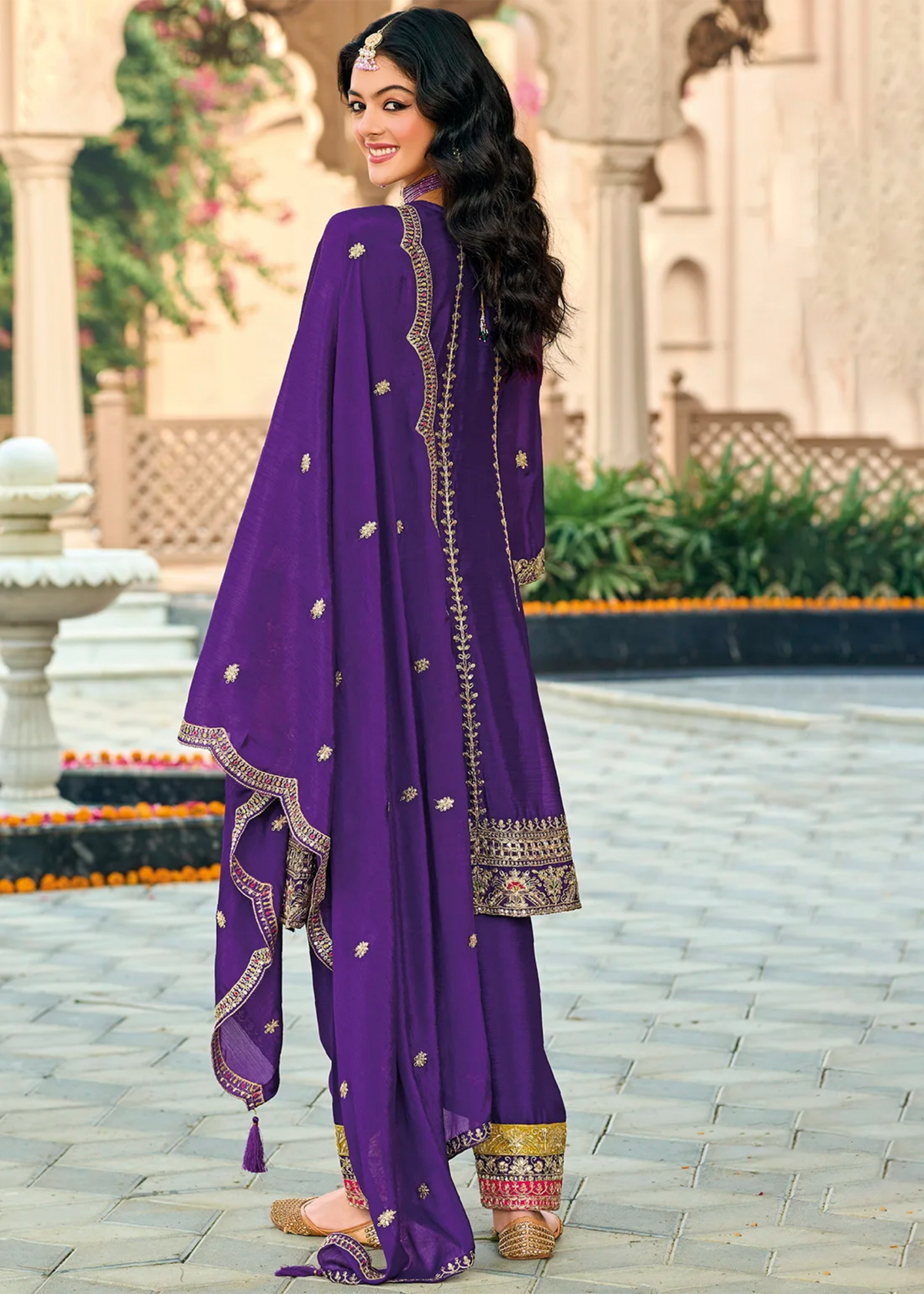 Purple Multi Embroidered Pakistani Suit