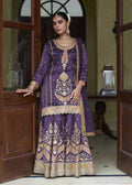 Purple Regal Simar Silk Palazzo Suit