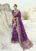 Purple Viscose Cut-Dana Silk Saree