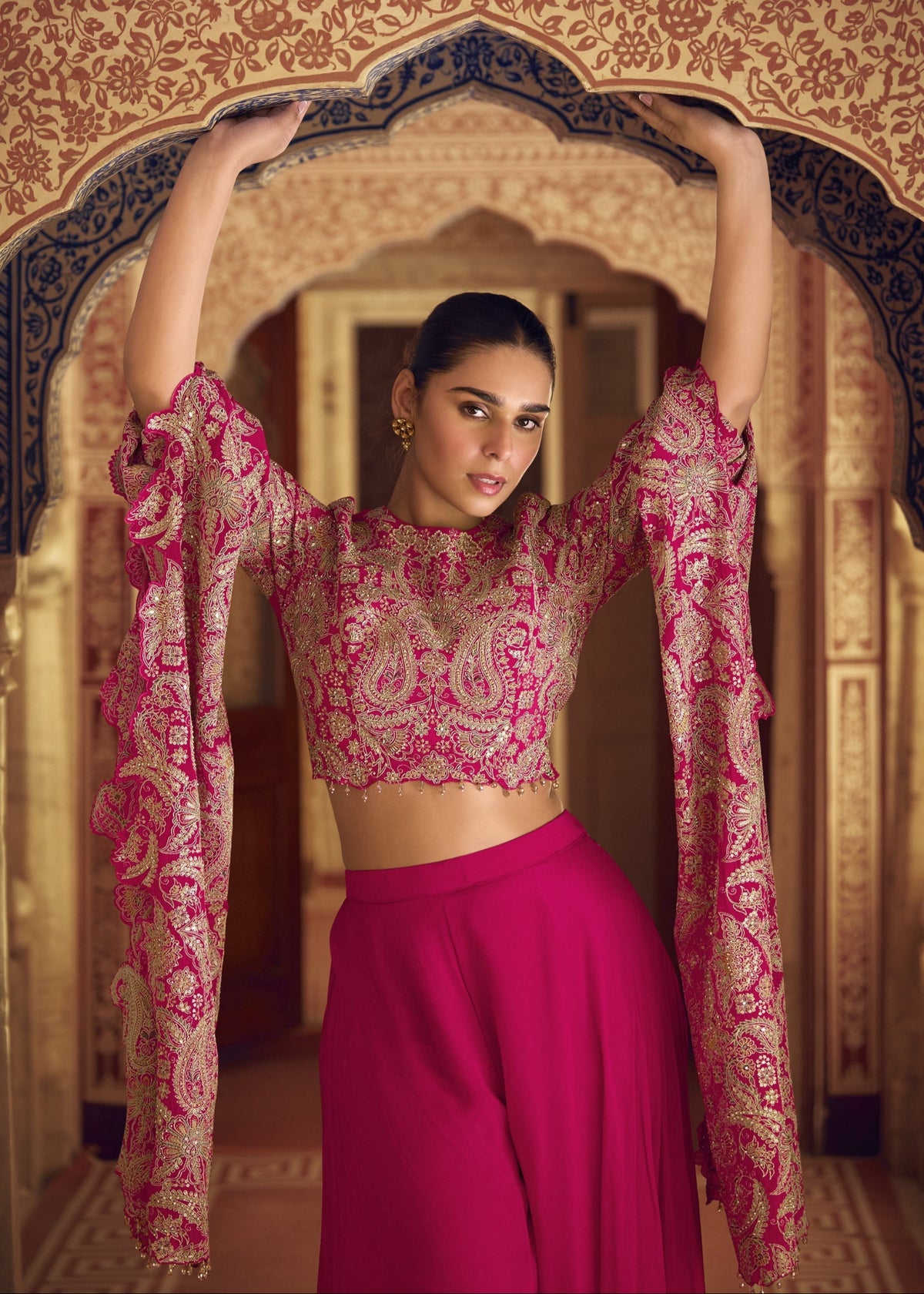 Rani Pink Embroidered Palazzo Set