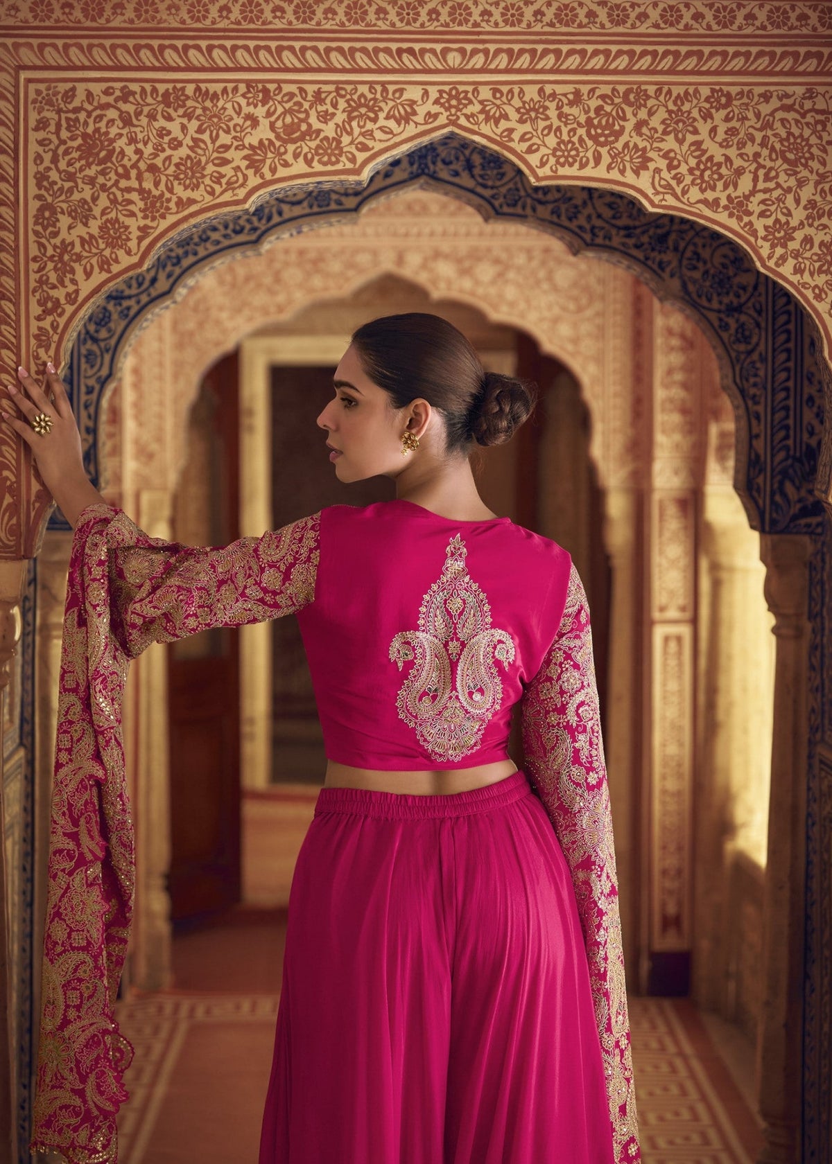 Rani Pink Embroidered Palazzo Set