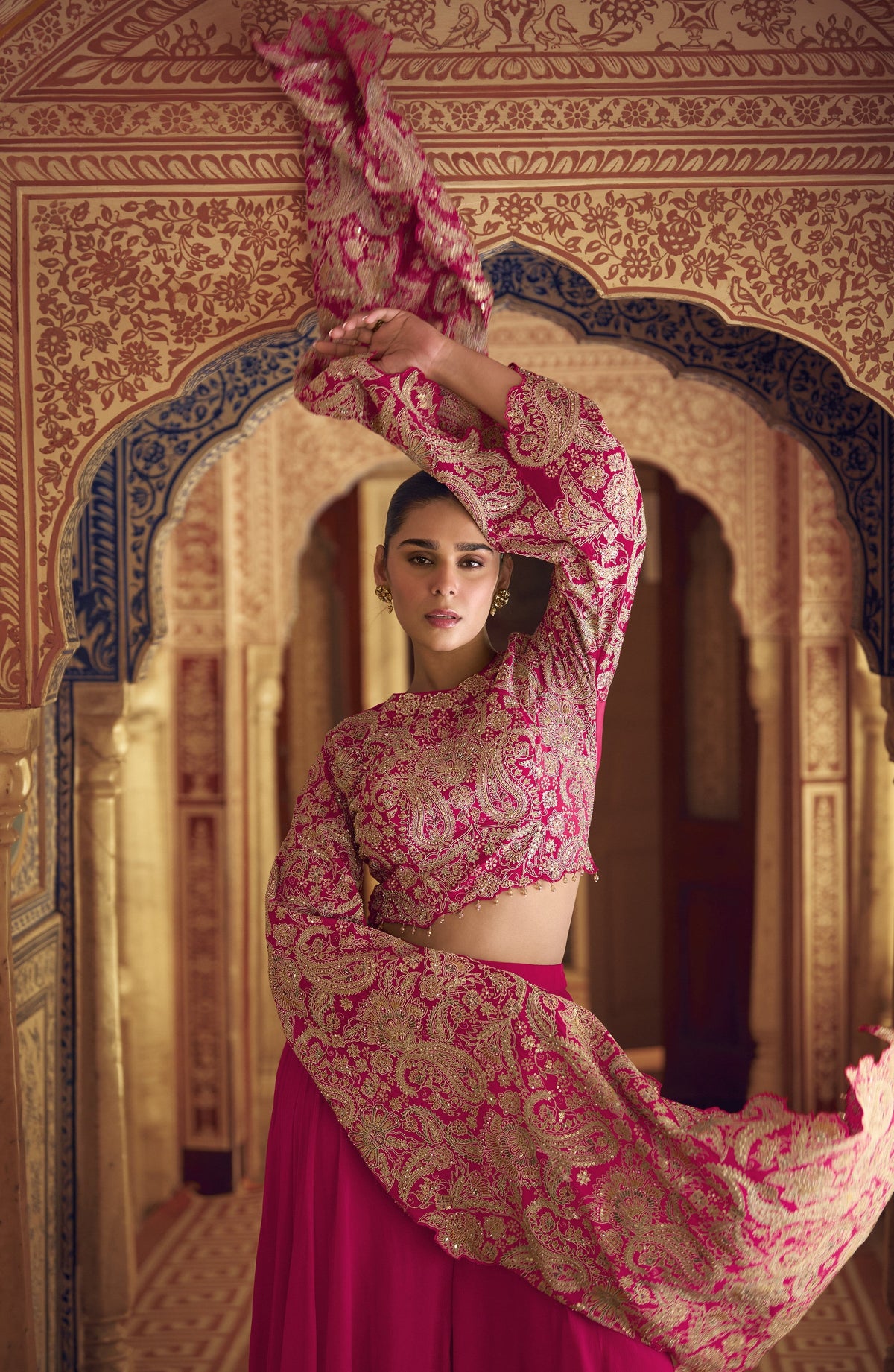 Rani Pink Embroidered Palazzo Set