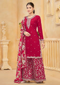 Buy Rani Pink Embroidered Palazzo Suit