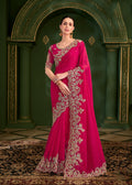 Red Silk Georgette Designer Saree.